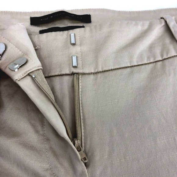 Bebe Women’s Size 8 Italian Fabric Capri Pants. Golden Tan Shimmery Texture EUC - Picture 3 of 10